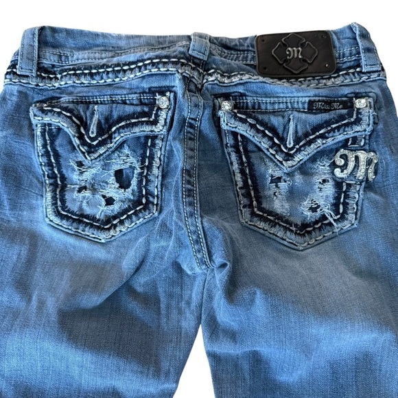 Miss Me Denim - Miss Me Womens Jeans Y2K Low Rise Bing Embellished Flap Pocket 28